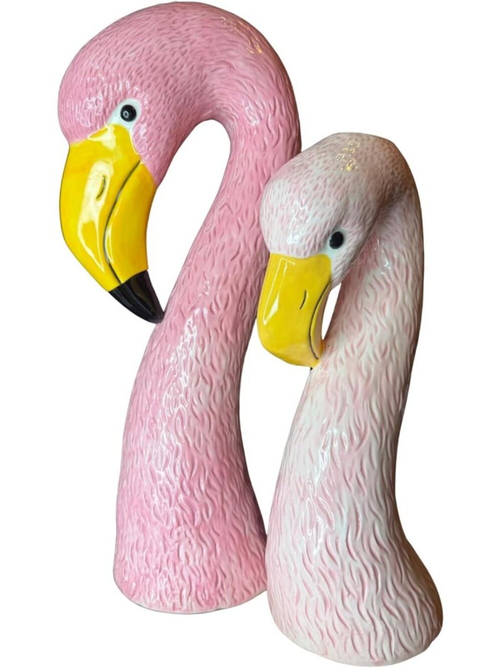 Pastel Pink Ceramic Flamingo Vases Set - Tropical Home Decor for Shelf & Nursery